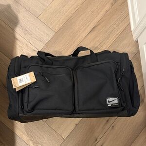 Nike Black Men's Duffel Bag with Front Pockets